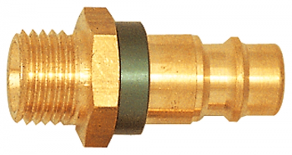Unverwechselbarer Nippel NW 7,8, Messing blank, G 3/8 AG, grün