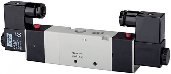 5/3-Wegeventil elektropneum. Mitte bel., G 1/4, 24VDC, 950l/min