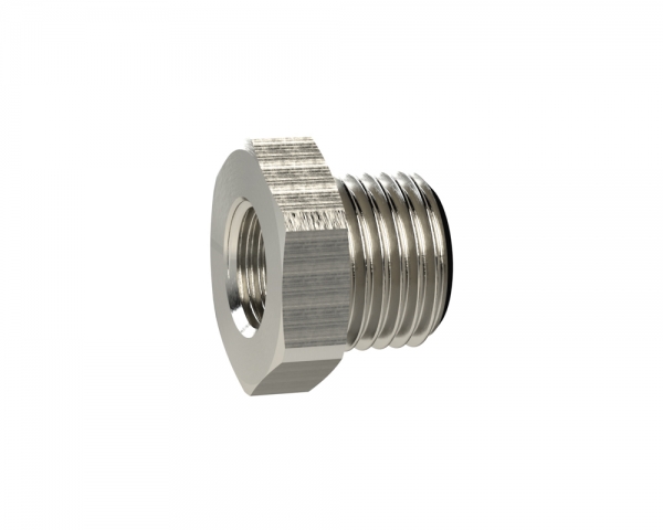 Reduziernippel kurz, G 3/8 a., G 1/8 i., SW 19, Messing vern.