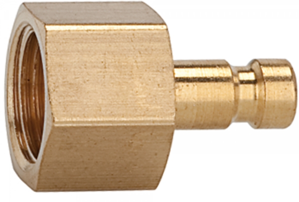 Nippel für Kupplungen NW 2,7, Messing blank, G 1/8 IG, SW 12