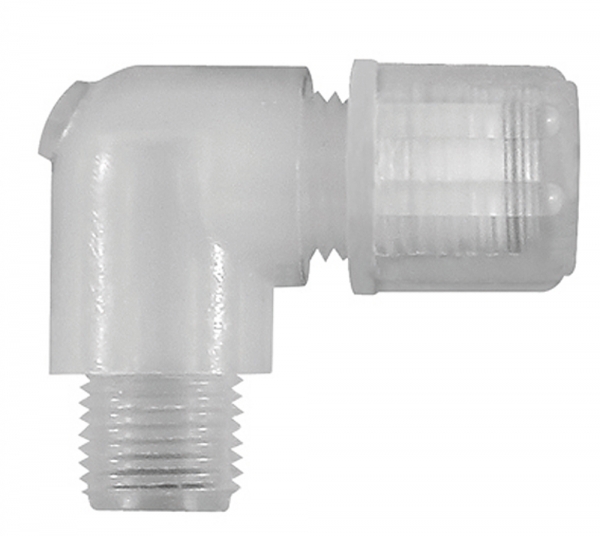 Winkel-Einschraubverschraubung G 1/2 a., für Schlauch 6/8 mm, PFA