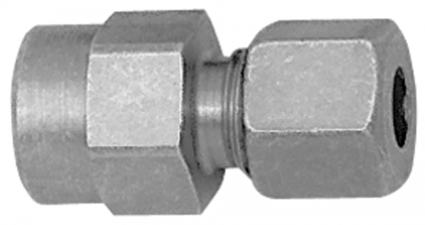 Mano-Anschlussverschraubung G 1/4 i., Rohr-Außen-Ø10, Stahl verz.