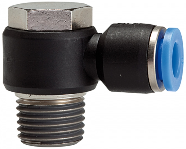 L-Steckverschraubung »Blaue Serie« drehbar, R3/8 a., max.15 Ø10mm