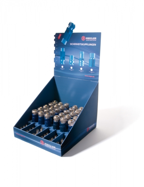 Thekendisplay mit 30 x Sicherheitskupplungen NW 7,8, Typ Bi-Tec