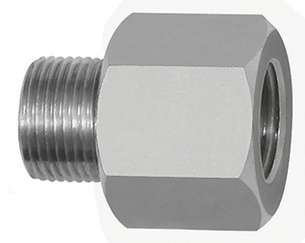 Gewindeadapter Aluminium, AG 1/2 - 27 UNS, IG M12x1,25, SW 17