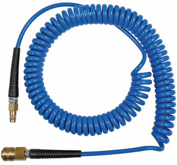 Spiralschlauch-Standardkupplung-Set, PU, Schlauch-ø 8x5, 7,5 m