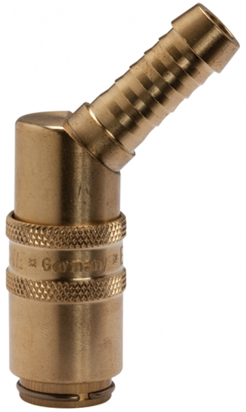 Temperierkupplung DN 6, Zapfen 9 mm, Schlauchtülle 45°