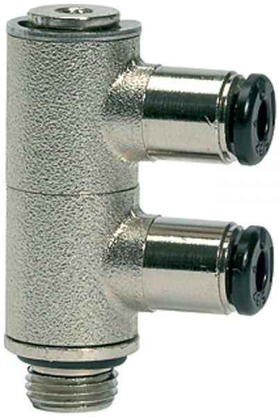 L-Mehrfachverteiler 2-fach »click-clock«, drehbar, M5 außen Ø 4mm