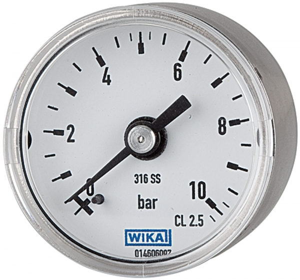 Manometer Ø 40 mm, G 1/8 rückseitig, Messber. 0 - 2,5 bar, V4A
