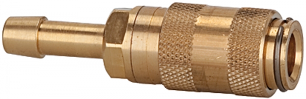 Schnellverschlusskupplung NW 2,7, Messing blank, Tülle LW 4