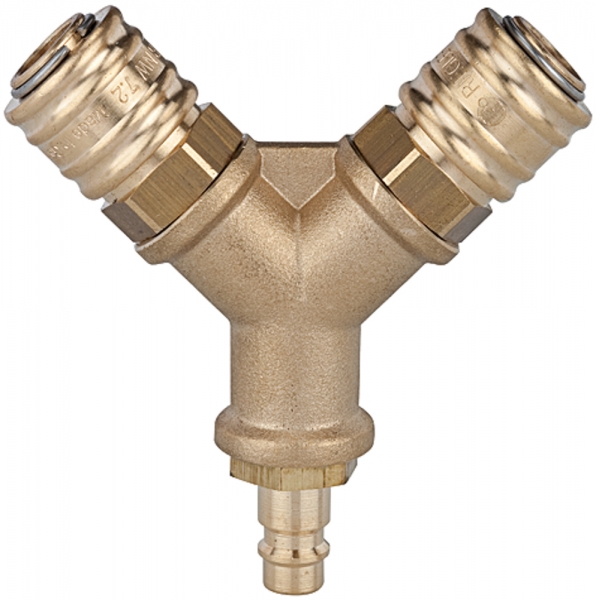Verteiler, 2 Schnellverschlusskuppl. NW7,2, Nippel NW7,2-7,8 G3/8
