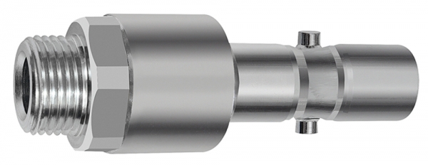 Nippel mit RSV für Kupplungen NW 11, 2-stufig, Stahl, G 1/2 AG