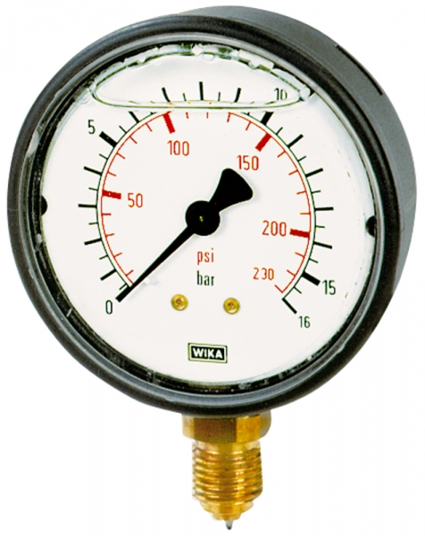 Glyzerinmanometer, Kunststoff, G 1/4 unten, -1 / +1,5 bar, Ø 63