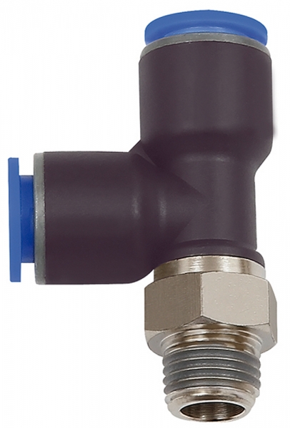 T-Steckverschr. »Blaue Serie«, L-Form, drehbar, R 1/2 a., Ø6 mm