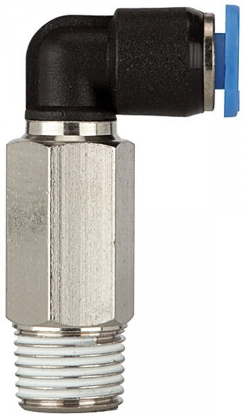 L-Steckverschraubung »Blaue Serie« mini, lang, drehbar, R 1/8