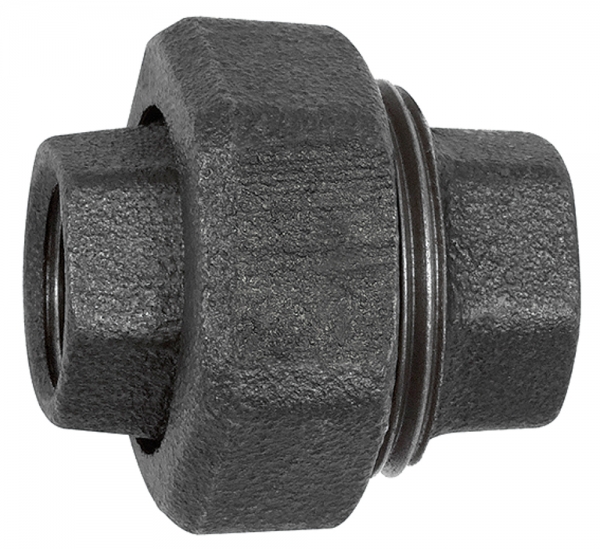 Verschraubung 340, konisch dicht., Rp 3/8, Rp 3/8, Temperg. schw.