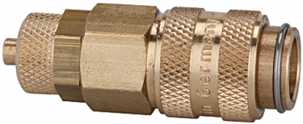 Schnellverschlusskupplung NW 5, MS blank, Schlauchanschluss 8x6
