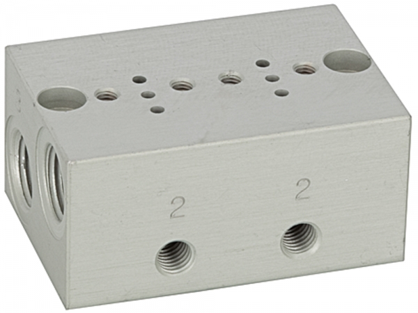 Reihengrundplatte 2-fach, M5 für Mini-Magnetventile 15 mm