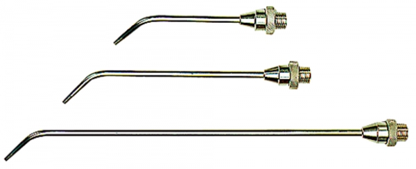 Verlängerungsdüse, Bohrung 3,0 mm, MS vern., 100 mm lang gebogen