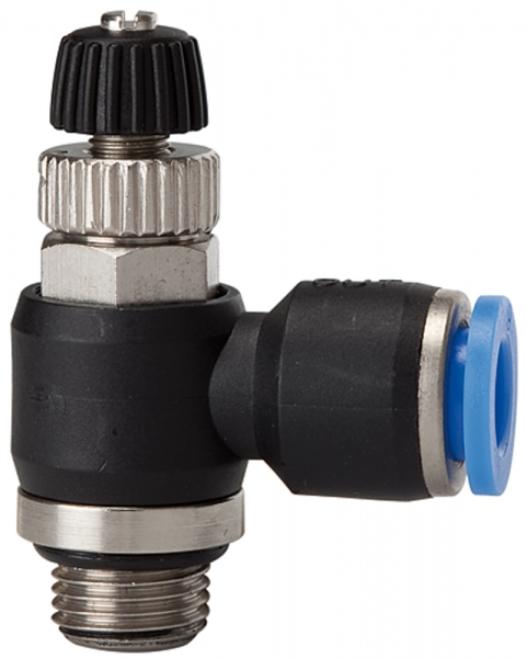 Drosselrückschlagven»Blaue Serie« Abluftdros. G3/8 a. 15bar Ø10mm