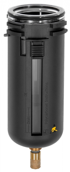 Polycarbonatbehälter mit Schutzkorb und vollautom. Ablassventil