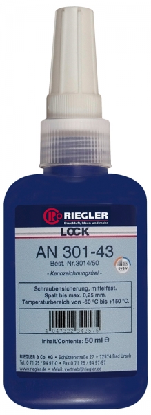 RIEGLER Lock AN 301-43, anaerober Klebstoff, mittelfest, 50 ml