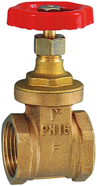 Muffen-Absperrschieber, ohne Spindelhub, Messing, G 1 1/2, DN 40