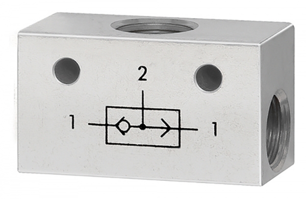 ODER-Ventil, 3 x G 1/8 Aluminium
