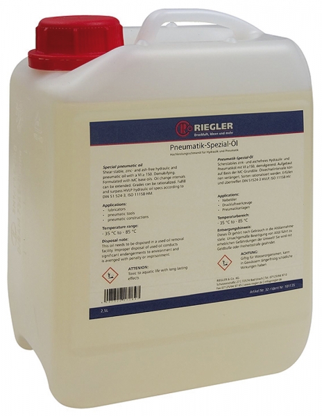 Pneumatik-Spezial-Öl, in Kanister 2,5 Liter, inkl. Karton u. Doku