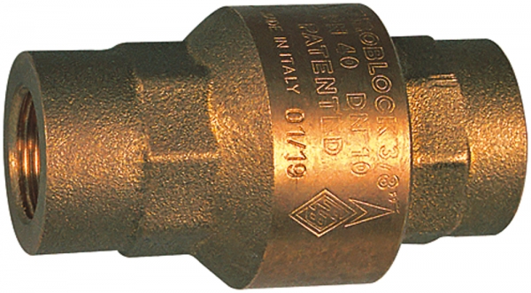 Rückschlagventil, voller Durchgang, Messing, Rp 1 1/2, 20-50 mbar