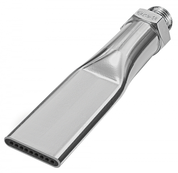Lärmarme Flachdüse, G 1/4 AG, MS vernickelt, Düsenbreite 21,5 mm
