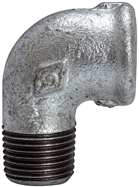 Winkel 92, 90°, IG/AG, Rp/R 1/2, schwarzer Temperguss feuerverz.