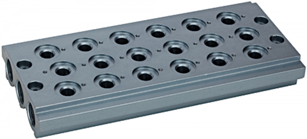 Mehrfach-Grundplatte für Wegeventile, 6 Ventilpositionen, G 1/8