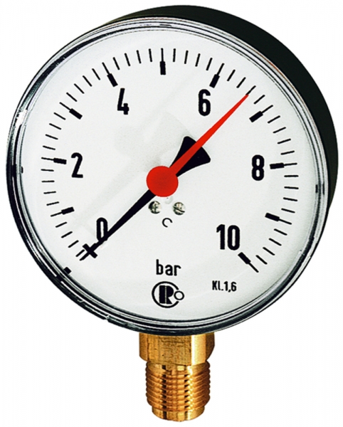 Standardmanometer, Stahlblech, G 1/2 unten, 0 - 2,5 bar, Ø 160