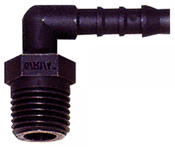 Winkel-Einschraubstutzen, R 1/8 a., für Schlauch LW 4 mm, PA 6