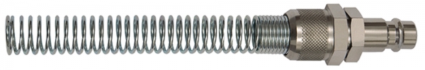 Nippel, NW 7,2 - NW 7,8, Stahl, für Schlauch 6x4, mit Knickschutz