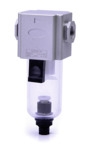 Filter »GA-mini«, mit PC-Behälter, 5 µm, BG 200, G1/8, Ablass: HA