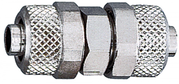 Gerade Verbinder, für Schlauch 10/8 mm, SW 14, Messing vernickelt