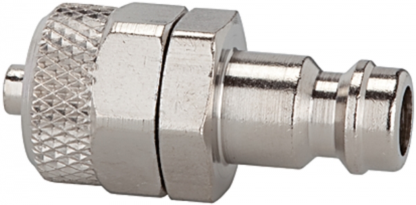 Nippel für Kupplungen NW 5, Messing vernickelt, für Schlauch 8x6