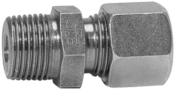 Gerade Einschraubverschraubung, R 3/8 a., Rohr-Ø 10, Stahl verz.