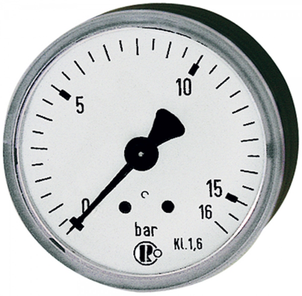 Standardmanometer, Stahlblechgeh., G 1/4 hinten, 0-2,5 bar, Ø 63