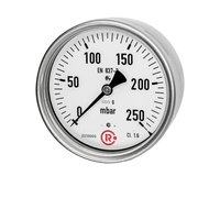 Kapselfedermanometer, G 1/2 hinten zentrisch, 0 - 100 mbar, Ø 100