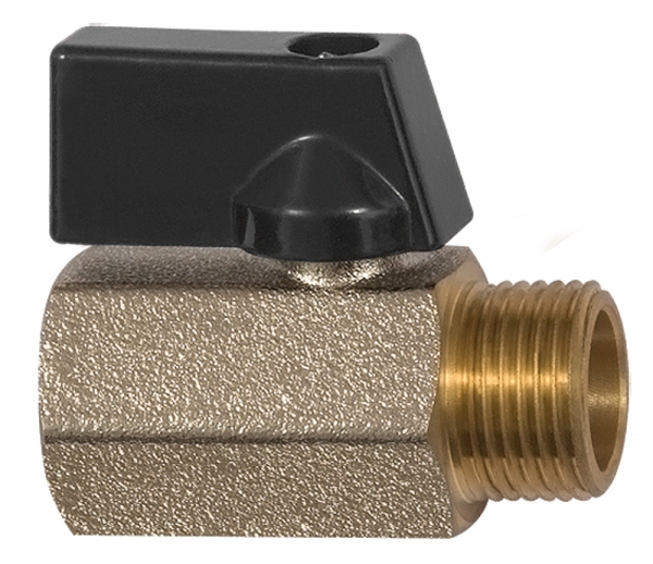 Mini-Kugelhahn »valve line«, MS vern., Drehgriff, G 1/2 IG/AG