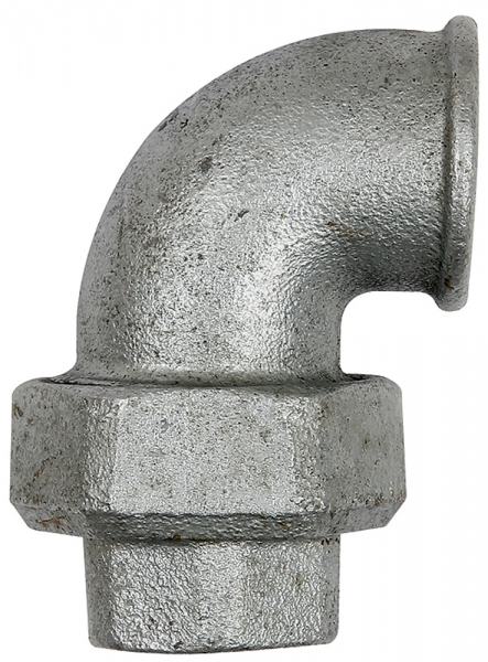 Verschraubung Bogen 95,IG/IG, Rp 1 1/4, schwarzer Temperguss