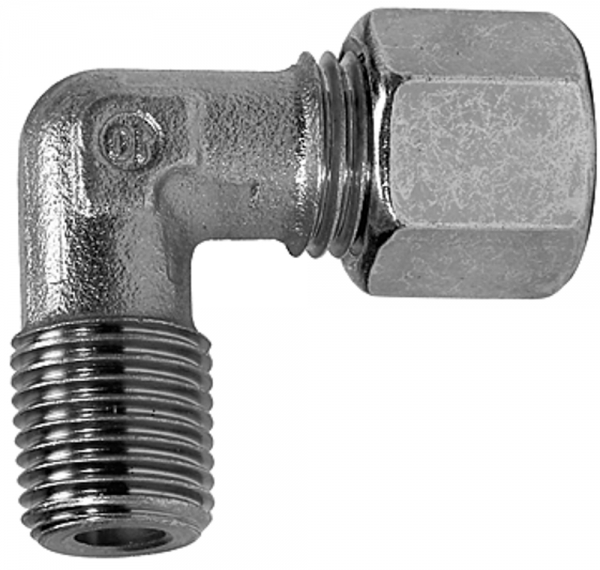 Winkel-Einschraubverschraubung, R 1/2 a., Rohr-Ø 18, Stahl verz.
