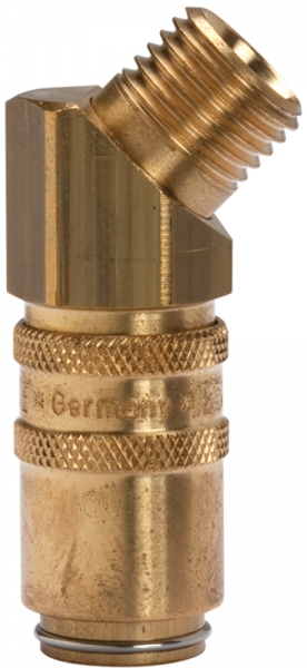 Temperierkupplung DN 6 mit Außengewindeanschluss, G 1/4 45°
